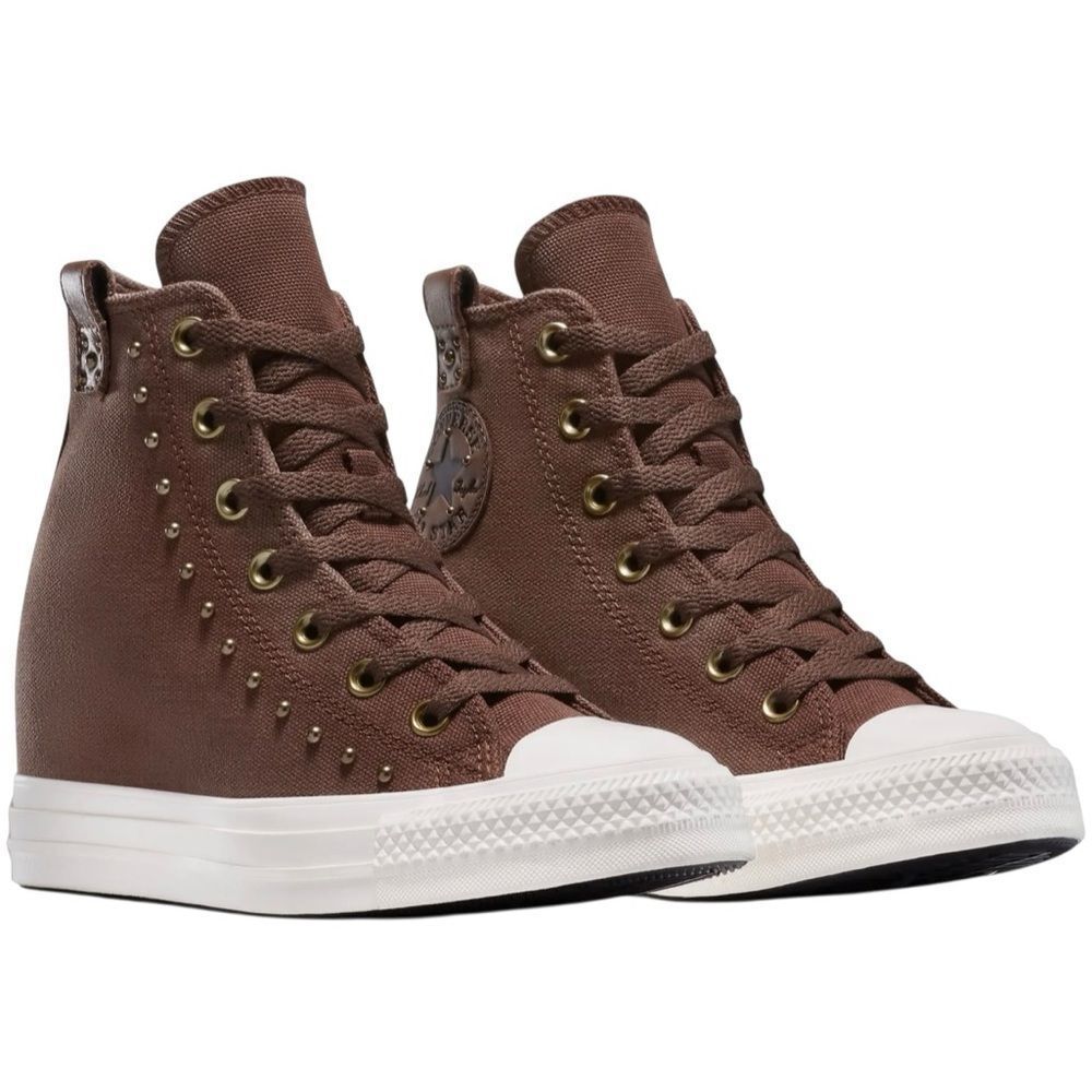 LAST Converse Chuck Taylor All Star Wedge Platform Studded Western Brown Sz 7.5 - Picture 11 of 12